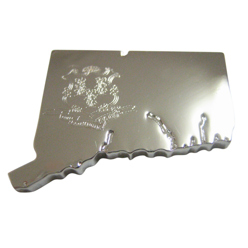 Connecticut State Map Shape And Flag Design Magnet - image 1